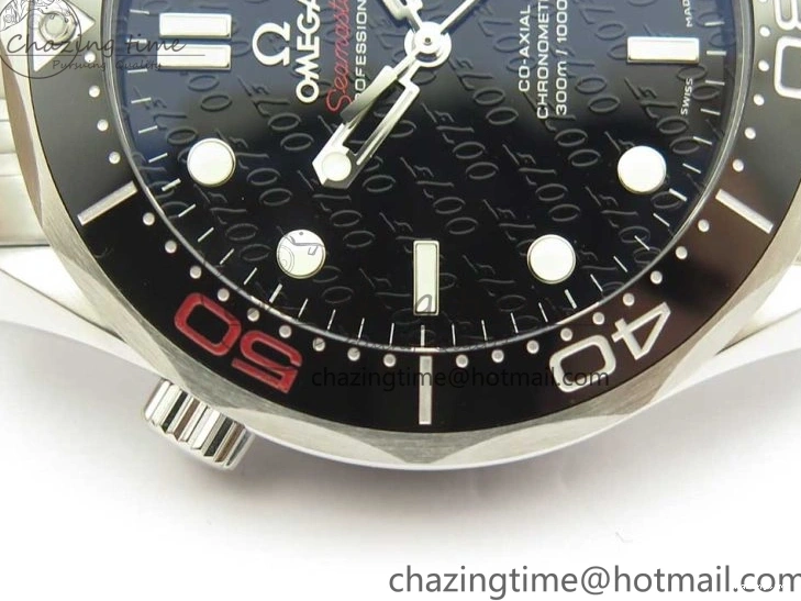 0206 Seamaster 300M Chronometer SS “007” Limited Edition OMF 1:1 Best Edition on SS Bracelet A2824 (Black Balance Wheel) V Seasonal 7952